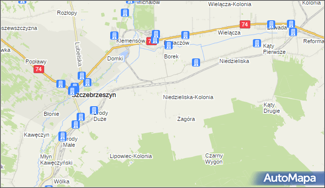 mapa Niedzieliska-Kolonia, Niedzieliska-Kolonia na mapie Targeo