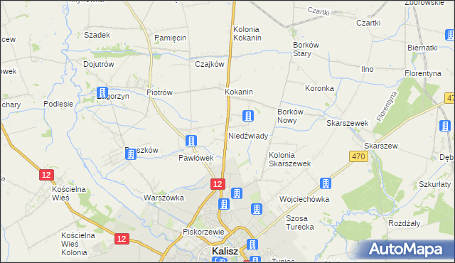 mapa Niedźwiady gmina Żelazków, Niedźwiady gmina Żelazków na mapie Targeo