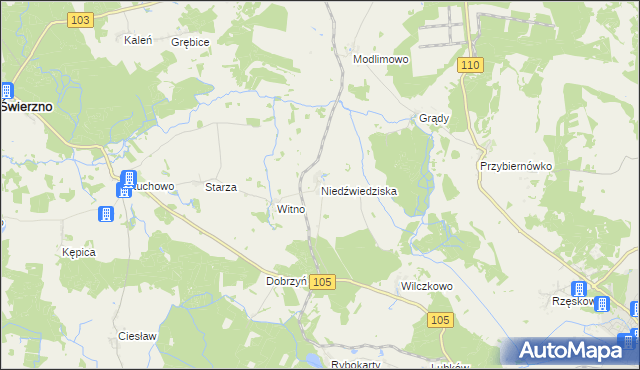 mapa Niedźwiedziska, Niedźwiedziska na mapie Targeo
