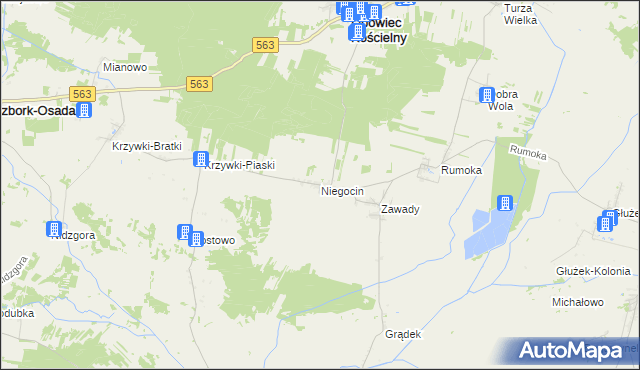 mapa Niegocin, Niegocin na mapie Targeo