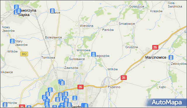 mapa Niegoszów, Niegoszów na mapie Targeo