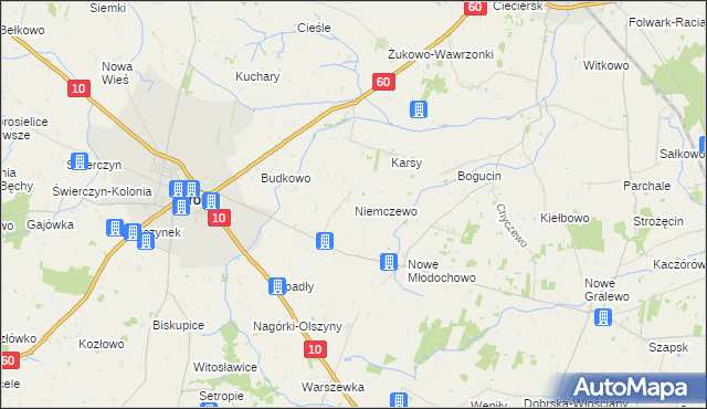 mapa Niemczewo gmina Drobin, Niemczewo gmina Drobin na mapie Targeo