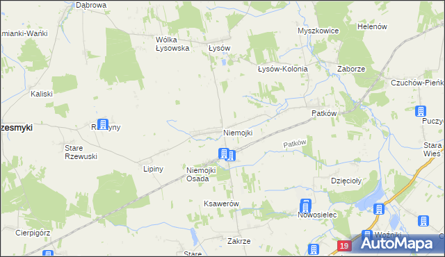 mapa Niemojki gmina Łosice, Niemojki gmina Łosice na mapie Targeo