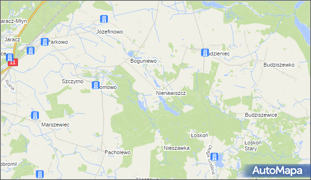 mapa Nienawiszcz, Nienawiszcz na mapie Targeo