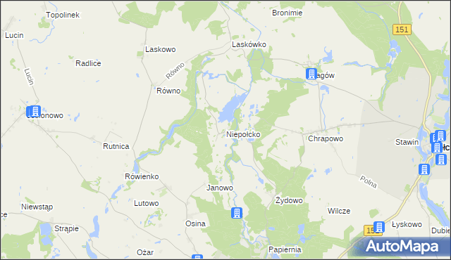 mapa Niepołcko, Niepołcko na mapie Targeo