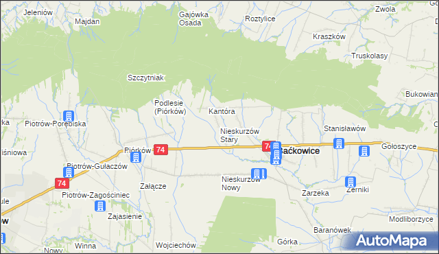 mapa Nieskurzów Stary, Nieskurzów Stary na mapie Targeo