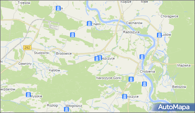 mapa Nieszczyce, Nieszczyce na mapie Targeo