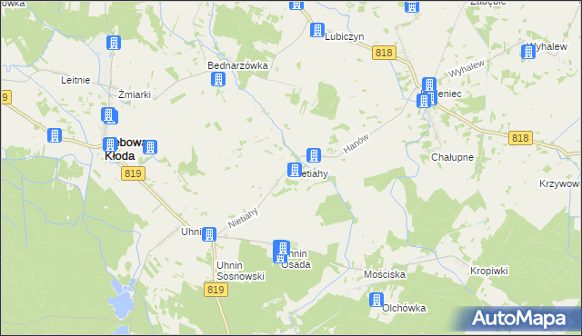 mapa Nietiahy, Nietiahy na mapie Targeo