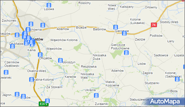 mapa Nikisiałka Duża, Nikisiałka Duża na mapie Targeo