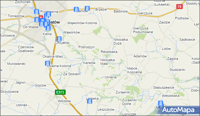 mapa Nikisiałka Mała, Nikisiałka Mała na mapie Targeo