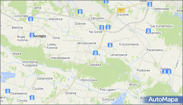 mapa Niziny gmina Tuczępy, Niziny gmina Tuczępy na mapie Targeo