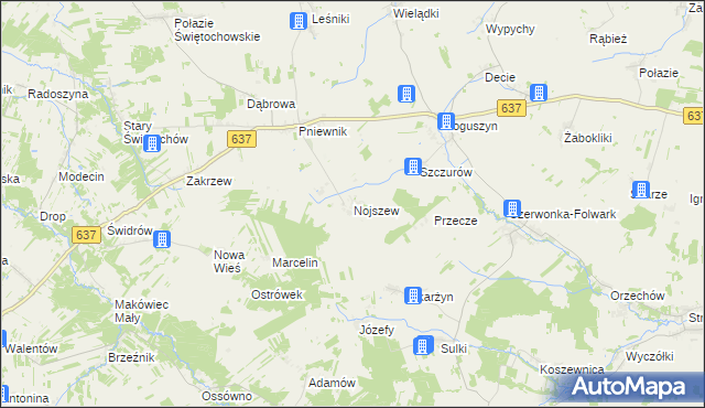 mapa Nojszew, Nojszew na mapie Targeo