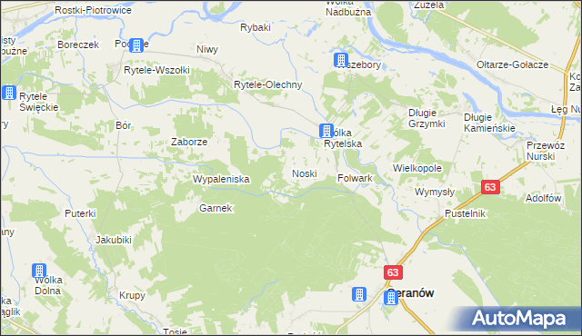 mapa Noski, Noski na mapie Targeo