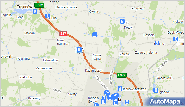 mapa Nowa Dąbia, Nowa Dąbia na mapie Targeo