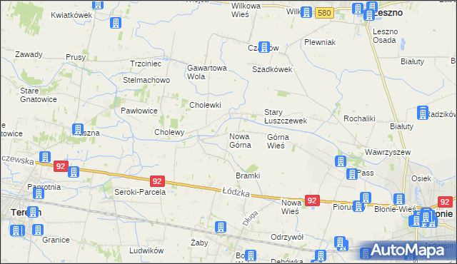 mapa Nowa Górna, Nowa Górna na mapie Targeo