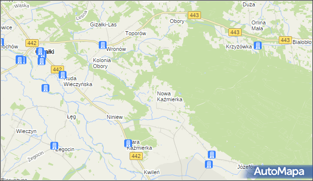 mapa Nowa Kaźmierka, Nowa Kaźmierka na mapie Targeo