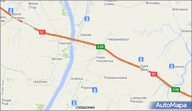 mapa Nowa Kościelnica, Nowa Kościelnica na mapie Targeo