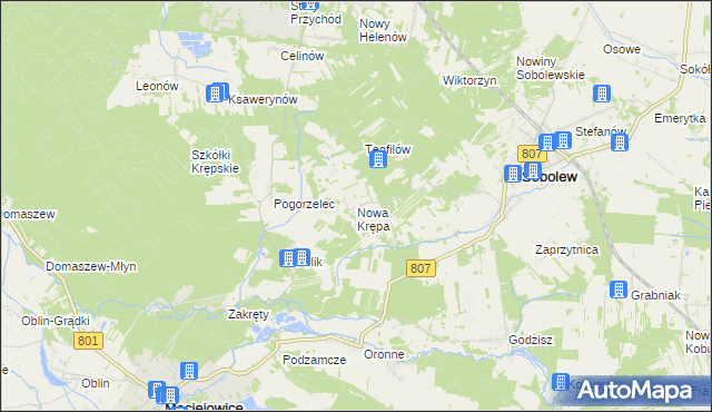 mapa Nowa Krępa, Nowa Krępa na mapie Targeo