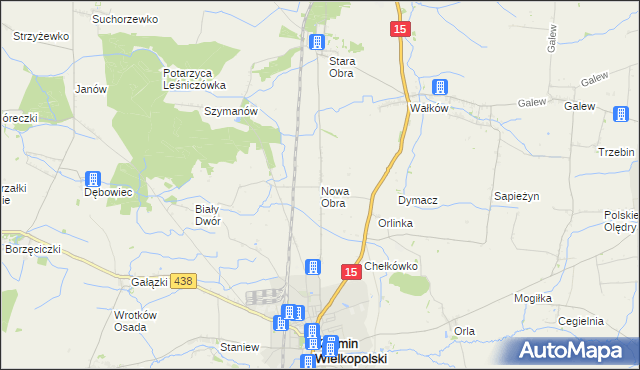 mapa Nowa Obra gmina Koźmin Wielkopolski, Nowa Obra gmina Koźmin Wielkopolski na mapie Targeo