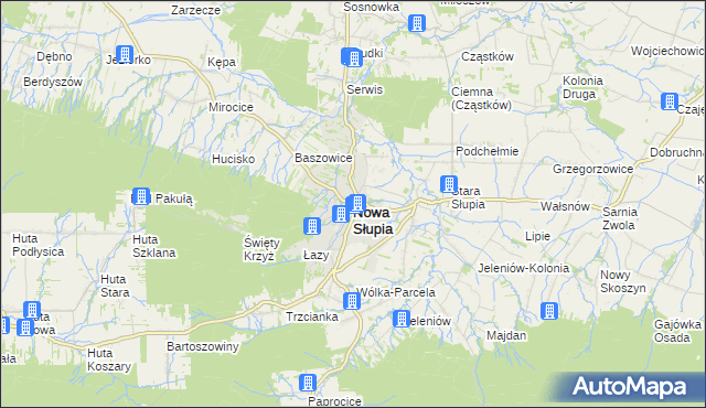 mapa Nowa Słupia, Nowa Słupia na mapie Targeo