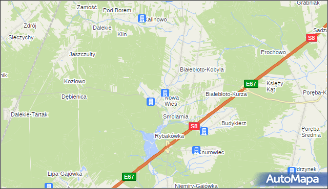 mapa Nowa Wieś gmina Brańszczyk, Nowa Wieś gmina Brańszczyk na mapie Targeo