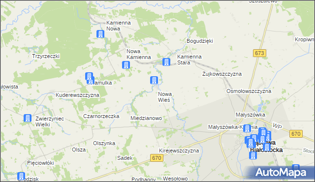 mapa Nowa Wieś gmina Dąbrowa Białostocka, Nowa Wieś gmina Dąbrowa Białostocka na mapie Targeo