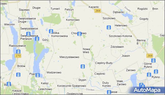 mapa Nowa Wieś gmina Izbica Kujawska, Nowa Wieś gmina Izbica Kujawska na mapie Targeo