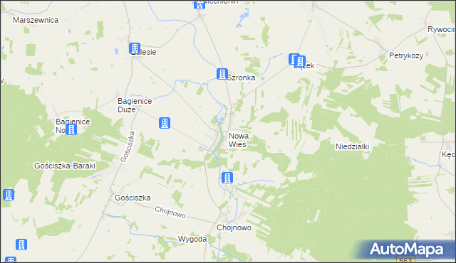 mapa Nowa Wieś gmina Kuczbork-Osada, Nowa Wieś gmina Kuczbork-Osada na mapie Targeo