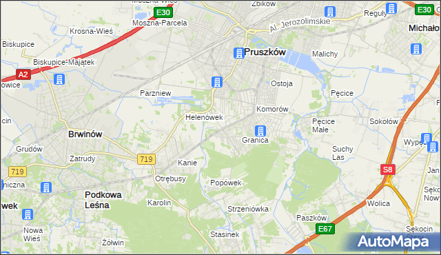 mapa Nowa Wieś gmina Michałowice, Nowa Wieś gmina Michałowice na mapie Targeo