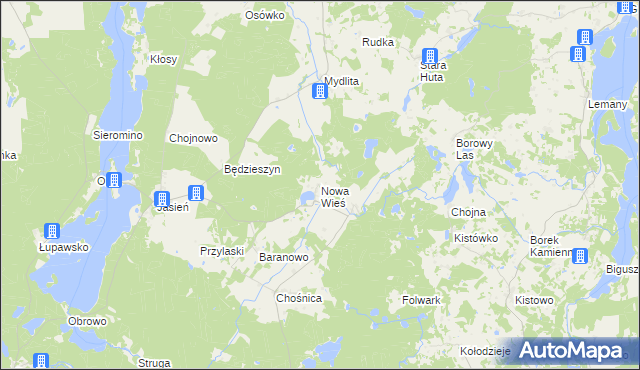 mapa Nowa Wieś gmina Parchowo, Nowa Wieś gmina Parchowo na mapie Targeo