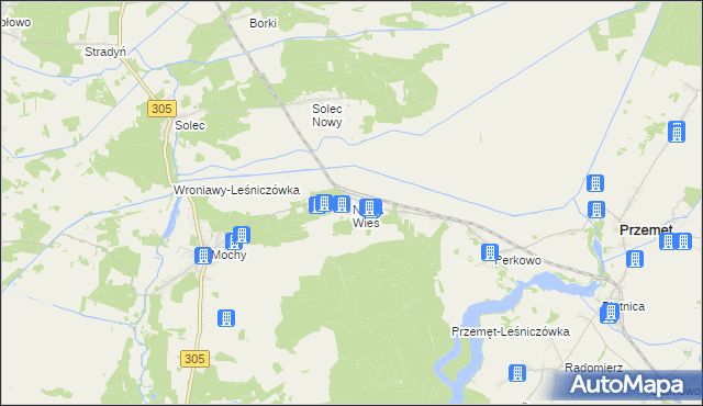 mapa Nowa Wieś gmina Przemęt, Nowa Wieś gmina Przemęt na mapie Targeo