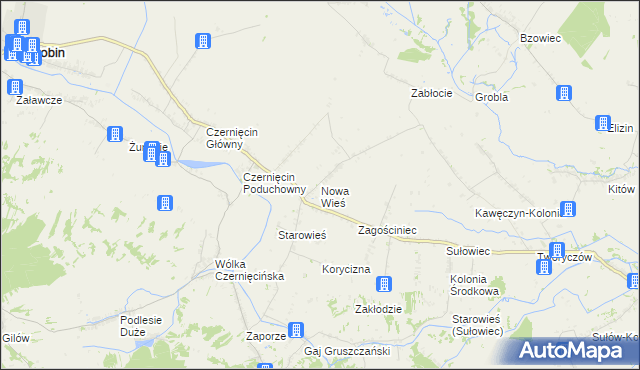 mapa Nowa Wieś gmina Turobin, Nowa Wieś gmina Turobin na mapie Targeo