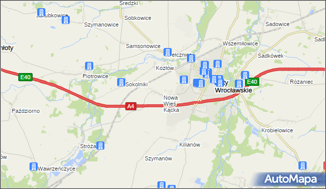 mapa Nowa Wieś Kącka, Nowa Wieś Kącka na mapie Targeo