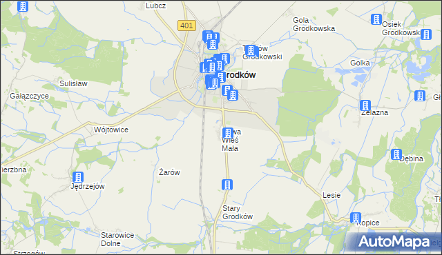 mapa Nowa Wieś Mała gmina Grodków, Nowa Wieś Mała gmina Grodków na mapie Targeo