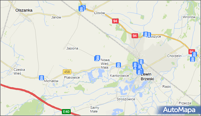 mapa Nowa Wieś Mała gmina Lewin Brzeski, Nowa Wieś Mała gmina Lewin Brzeski na mapie Targeo