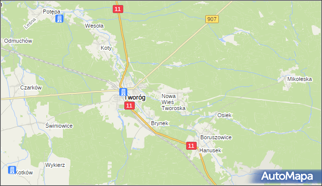 mapa Nowa Wieś Tworoska, Nowa Wieś Tworoska na mapie Targeo