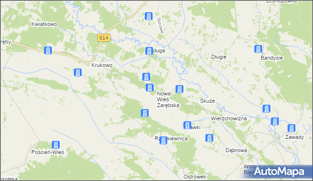 mapa Nowa Wieś Zarębska, Nowa Wieś Zarębska na mapie Targeo