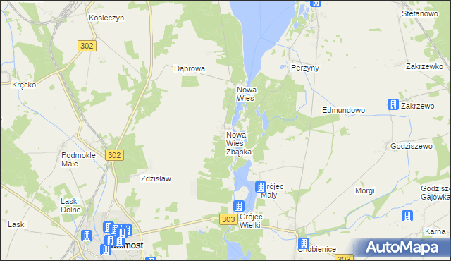 mapa Nowa Wieś Zbąska, Nowa Wieś Zbąska na mapie Targeo