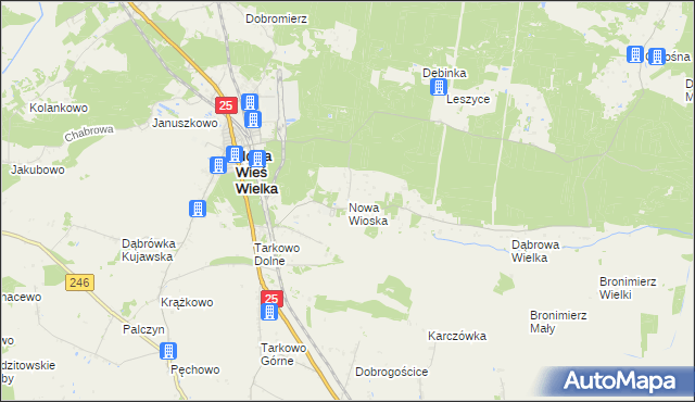 mapa Nowa Wioska gmina Nowa Wieś Wielka, Nowa Wioska gmina Nowa Wieś Wielka na mapie Targeo