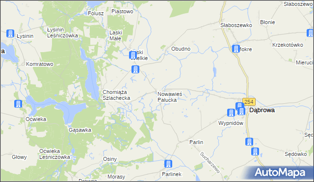 mapa Nowawieś Pałucka, Nowawieś Pałucka na mapie Targeo