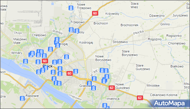 mapa Nowe Boryszewo, Nowe Boryszewo na mapie Targeo