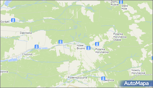 mapa Nowe Brusno, Nowe Brusno na mapie Targeo