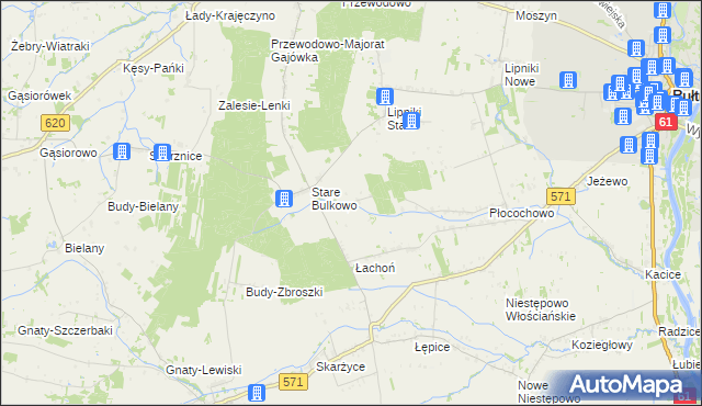 mapa Nowe Bulkowo, Nowe Bulkowo na mapie Targeo