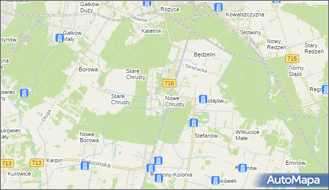 mapa Nowe Chrusty, Nowe Chrusty na mapie Targeo