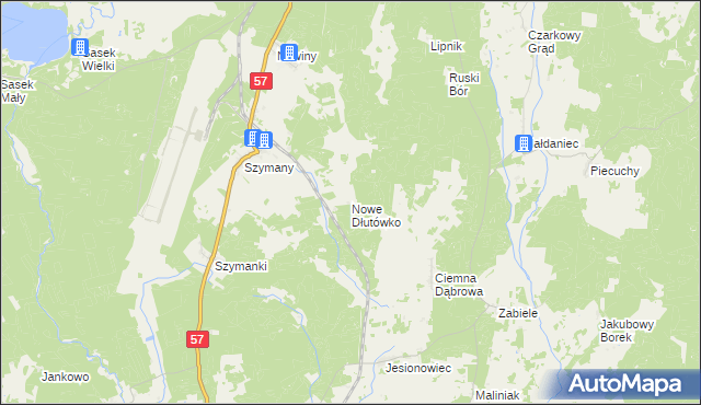 mapa Nowe Dłutówko, Nowe Dłutówko na mapie Targeo