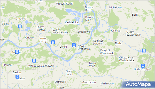 mapa Nowe Drozdowo, Nowe Drozdowo na mapie Targeo