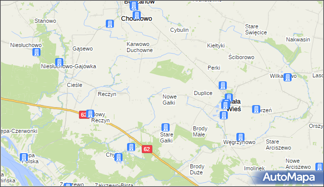 mapa Nowe Gałki, Nowe Gałki na mapie Targeo