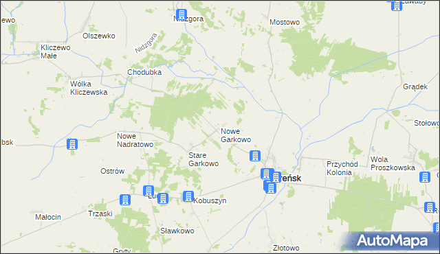 mapa Nowe Garkowo, Nowe Garkowo na mapie Targeo