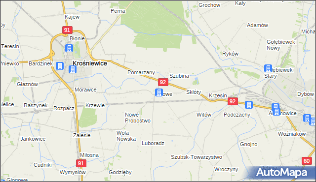 mapa Nowe gmina Krośniewice, Nowe gmina Krośniewice na mapie Targeo