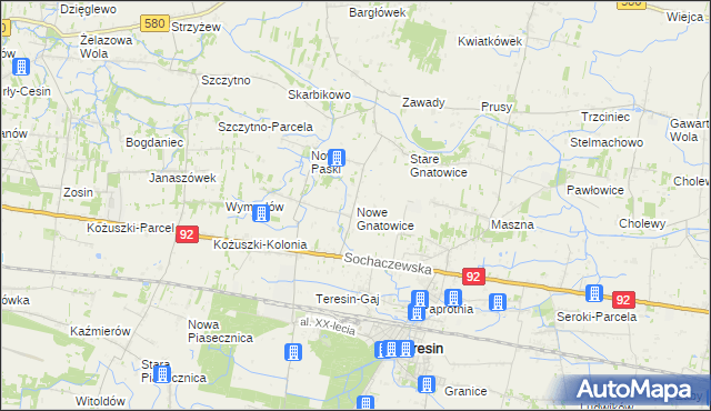 mapa Nowe Gnatowice, Nowe Gnatowice na mapie Targeo